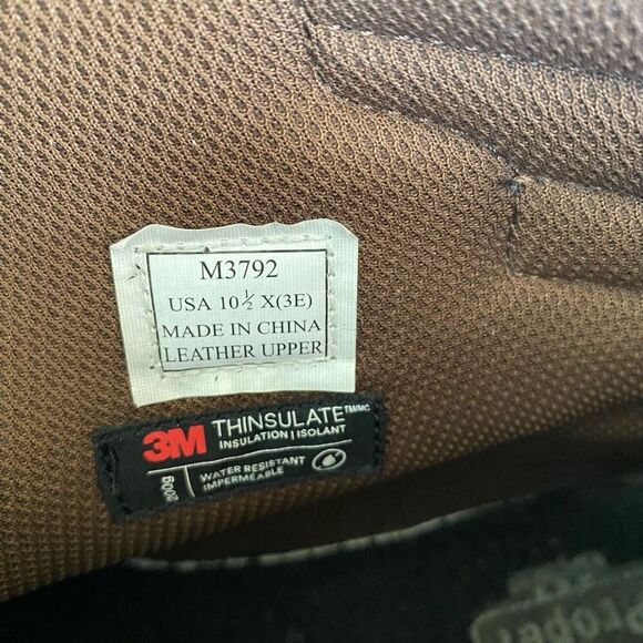 Propet Men 10.5 Thinsulate winter leather boots w/zip front flex traction brown - Picture 13 of 13